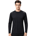 thumbnail image 4 of Taigaofy 2 Pack Men's Long Sleeve Workout Shirts Sun Protection Tee Moisture Wicking Quick Dry Athletic Gym Workout T Shirts Black L, 4 of 7