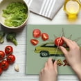 thumbnail image 3 of Retro Cutting Board, Pop Art Style Old Fashioned Taxi Cab with Grunge Effects Vintage Car Graphic, Decorative Tempered Glass Cutting and Serving Board, Large Size, Beige Yellow Ruby, by Ambesonne, 3 of 5