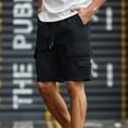 thumbnail image 6 of Stamzod Men Short Fashion Solid Color Summer Elastic Waist Drawstring Shorts Casual Loose Plus Size Athletic Shorts for Men with Pocket Black E XL, 6 of 7