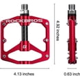 thumbnail image 2 of ROCKBROS Mountain Bike Pedals Flat Bicycle Pedals 9/16 Road Bike Pedals Carbon Fiber Sealed Bearing Flat Pedals for MTB Red, 2 of 8