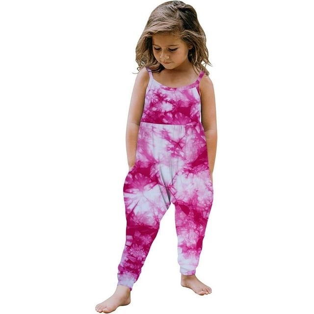 Combinaison Imprimée pour Filles Tout-Petits, Barboteuse à Bretelles, Tenue d'Été