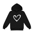 thumbnail image 3 of ZHOGXU Big Kids Girls Hoodies Long Sleeve Love Heart Print Fashionable Loose Fit Sweatshirt For Casual Daily Wear Black 2-3 Years, 3 of 3