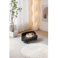 thumbnail image 4 of KOSSMAI Nature Solid Wood Velvet Padding Buddy Black Wood Pet Bed Sofa, 4 of 5