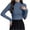 Blue, variant on Women Ribbed Half Turtleneck Slim Fit Long Sleeve Knit Top Figure Flattering Soft Skin-Friendly Windproof Thermal Base Layer Multi Fresh Solid Color Winter Layering Shirt