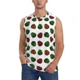 thumbnail image 2 of Lsque Colorful Autumn Pinecones Print Men's Cotton Blend Sleeveless Muscle Shirts (S-3XL)- Moisture Wicking, Odor Protection, UPF 30+,XX-Large, 2 of 8