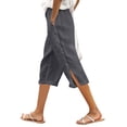 thumbnail image 2 of Womens Travel Capri Pants Straight Leg Comfy High Waist Casual Trousers, 2 of 4