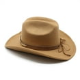 thumbnail image 5 of HNMKIU Western Cowboy Hat for Women and Men with Shapeable Wide Brim for Sun Yellow,One Size, 5 of 7