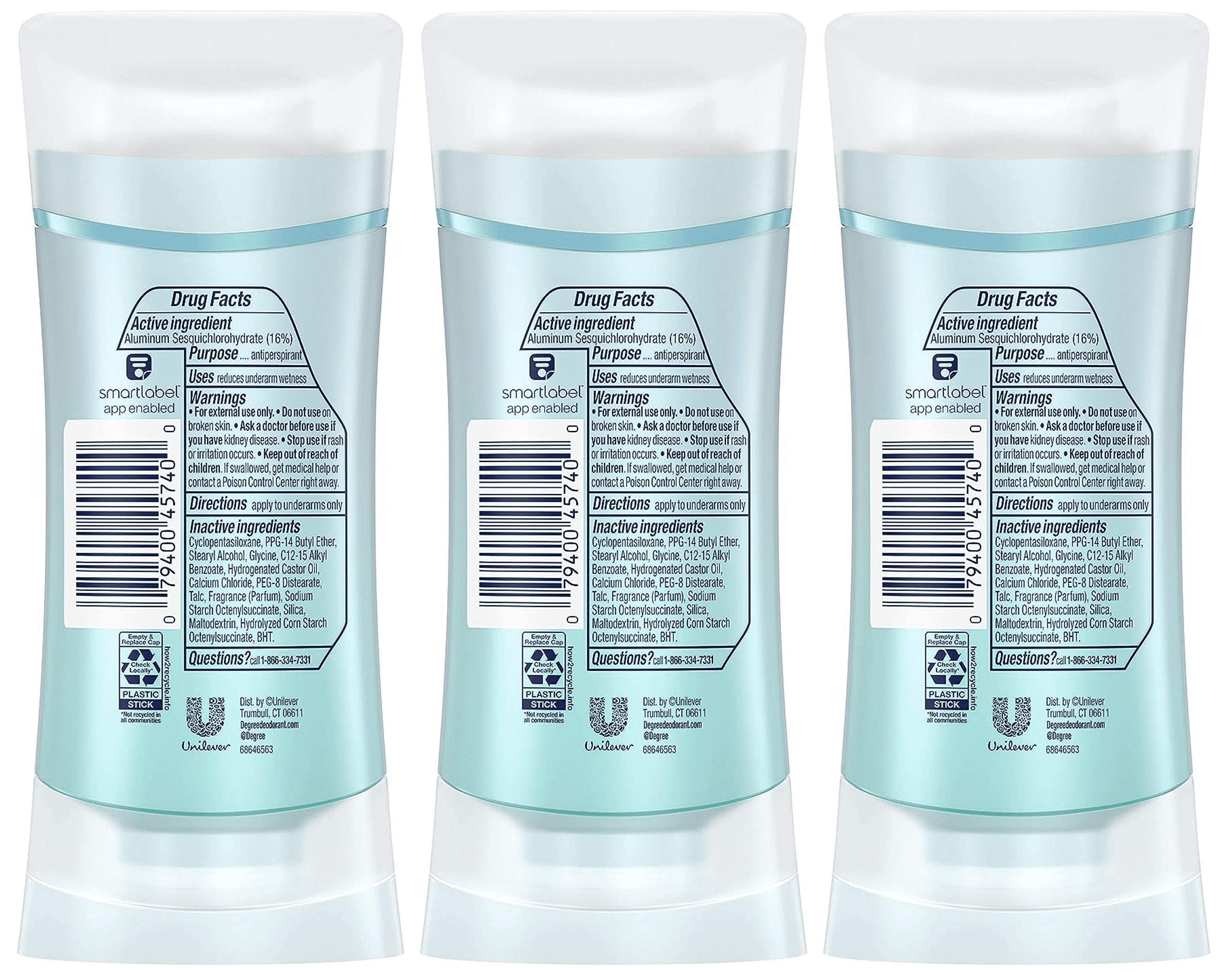 Degree Advanced Antiperspirant Deodorant 72-Hour Sweat & Odor Protection White Flowers & Lychee Antiperspirant for Women with MotionSense Technology 2.6 oz PACK OF 3