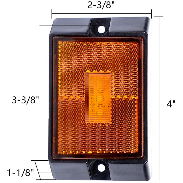 Paquete de 2 luces de marcador lateral LED ámbar selladas sumergibles - Reflector impermeable para remolque, barco, remolque, camión, RV - 12V LingWen 8390606683526