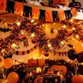 thumbnail image 5 of Cififendec Halloween Tinsel LED Garland, 118.1", Battery Operated Pumpkin Face Light String for Mantel Edge Swag, Door Trim Winding, Buffet Shelf Embellishment, 5 of 5