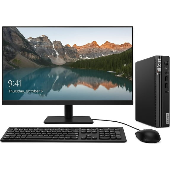 Restored Lenovo Thinkcentre M80Q Gen 3 - Core™ i5-12500T Processor 12 Gen Hexa-core , 2.00 GHz - 4.40 GHz, 16GB DDR 5 - 128GB Nvme - 22" LCD Monitor, WiFi, Keyboard & Mouse, Windows 11 Pro (Refurbished)