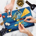thumbnail image 4 of Nautical Cutting Board, Oil Painting Style Sailing Ship on Horizon Impressionist Art Image Print, Decorative Tempered Glass Cutting and Serving Board, Large Size, Navy Blue and Blue, by Ambesonne, 4 of 5
