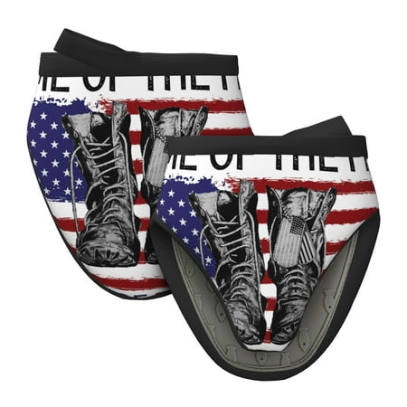 

Tebeau Home Of The Free Because Of The Brave Print Short Oven Mitts Heat Resistant Silicone Kitchen Mini Oven Mitts Non-Slip Grip Surfaces and Hanging Loop Gloves