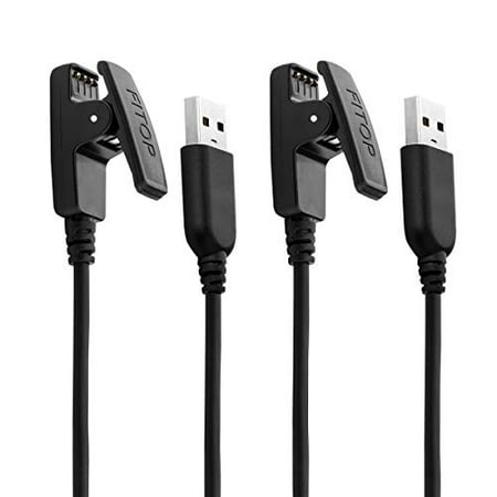 2Pack for Garmin Approach S20/G10 Forerunner 235/35/64/230/630/645/645 Music/735XT/Vivomove HR Smart Watch Replacement Charger Charging Clip Sync Data Cable