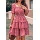 thumbnail image 4 of Vestido PRETTYGARDEN Rojo Floral Cuello Cuadrado XL, 4 of 6