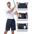 thumbnail image 7 of PULI Men’s Golf Shorts 9 Inch Flat Front Stretch Hybrid Lightweight Quick-Dry Chino with Zip Pockets, 7 of 7