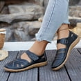 thumbnail image 4 of Rokment Women's Fisherman Walking Sandals Comfortable Casual Leather Hollow out Closed Toe Non Slip Orthopedic Arch Support Strappy Work Dress Shoes for Beach Spring Summer Black Size 6, 4 of 8