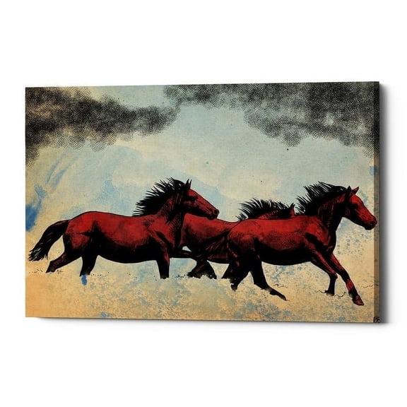 Epic Graffiti "Horses" by Giuseppe Cristiano, Giclee Canvas Wall Art, 12"x18" 18" x 26"
