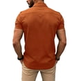 thumbnail image 3 of Boyscolos Men’s Contrast Trim Shirt Short Sleeve Breathable Top Stretch Lightweight Casual Golf Work Summer Shirts 3 Buttons Saffron XL, 3 of 3