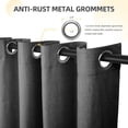 thumbnail image 6 of Full Blackout Curtains for Bedroom & Living Room, Grommet Drapes, Thermal Insulated Textured Blackout Curtains 2 Panels Set, W50" x L108", DarkGrey, 6 of 7