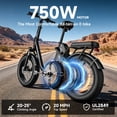 thumbnail image 3 of Helokeep 16" Fat Tire Wheel Step-Thru Folding Electric Bike for Women, 1200W Peak, 30 Miles Range, 25MPH, 48V 10Ah Battery, UL2849 Certified, Black, 3 of 8