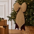 thumbnail image 4 of FeiBiQiuBi Woven Christmas Bow Ornament, Resin Bow Shaped Natural Rattan Tabletop Decor for Outdoor Indoor Decoration, 4 of 7