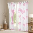thumbnail image 3 of Manfei Monogrammed T Theme Black Out Curtains,Ribbon Bow Tie Curtains Pack of 2 (42x63 Each),Pink Sequin Print Bedroom Curtains For Girl Teens,Ultra Soft Bedroom Decor, 3 of 6