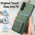 thumbnail image 5 of Allytechgroup Galaxy A32 5G Wallet Case with Card Holder, Hybrid TPU Back Cover Kickstand Bumper Anti-Scratch Slim Case Cover for Samsung Galaxy A32 5G, Green, 5 of 8