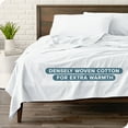 thumbnail image 3 of Bare Home Flannel Sheet Set - 100% Cotton - Deep Pocket - King, White, 4-Pieces, 3 of 7