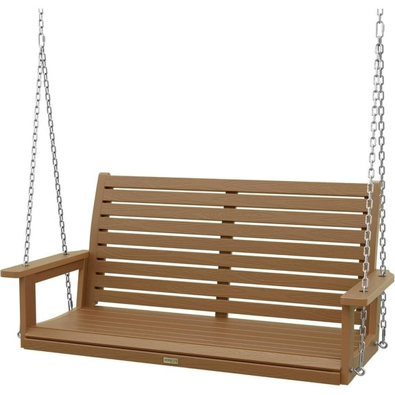WINSOON 55" All Weather HIPS Outdoor Porch Swing -Teak