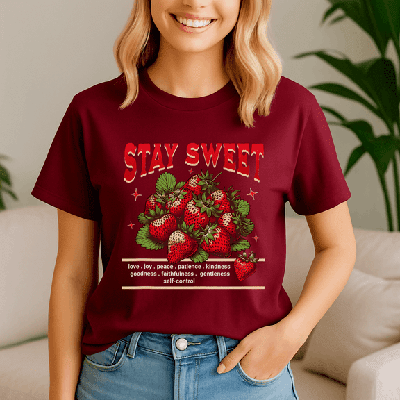 Strawberries Stay Sweet Fruit Of The Spirist Shirt, Summer Beach Tee,Summer Vibes,Summer Girl,Hello Summer,Summer Vacation Tshirt