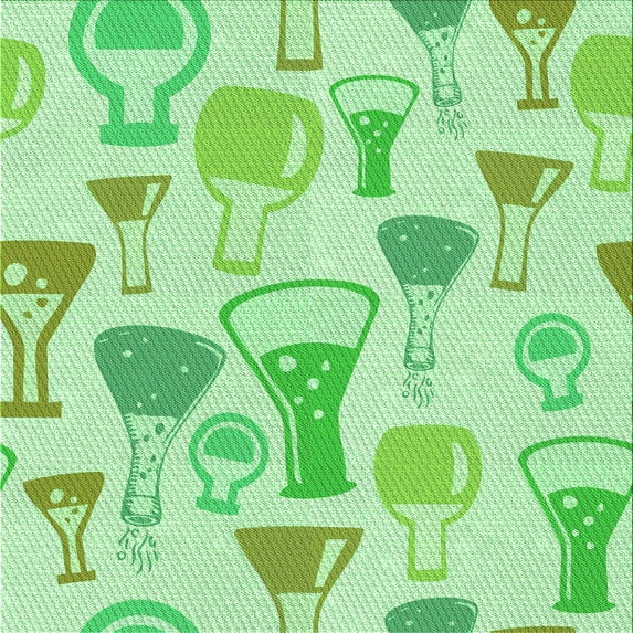 Ahgly Company Machine Washable Indoor Square Transitional Green Area Rugs, 4' Square