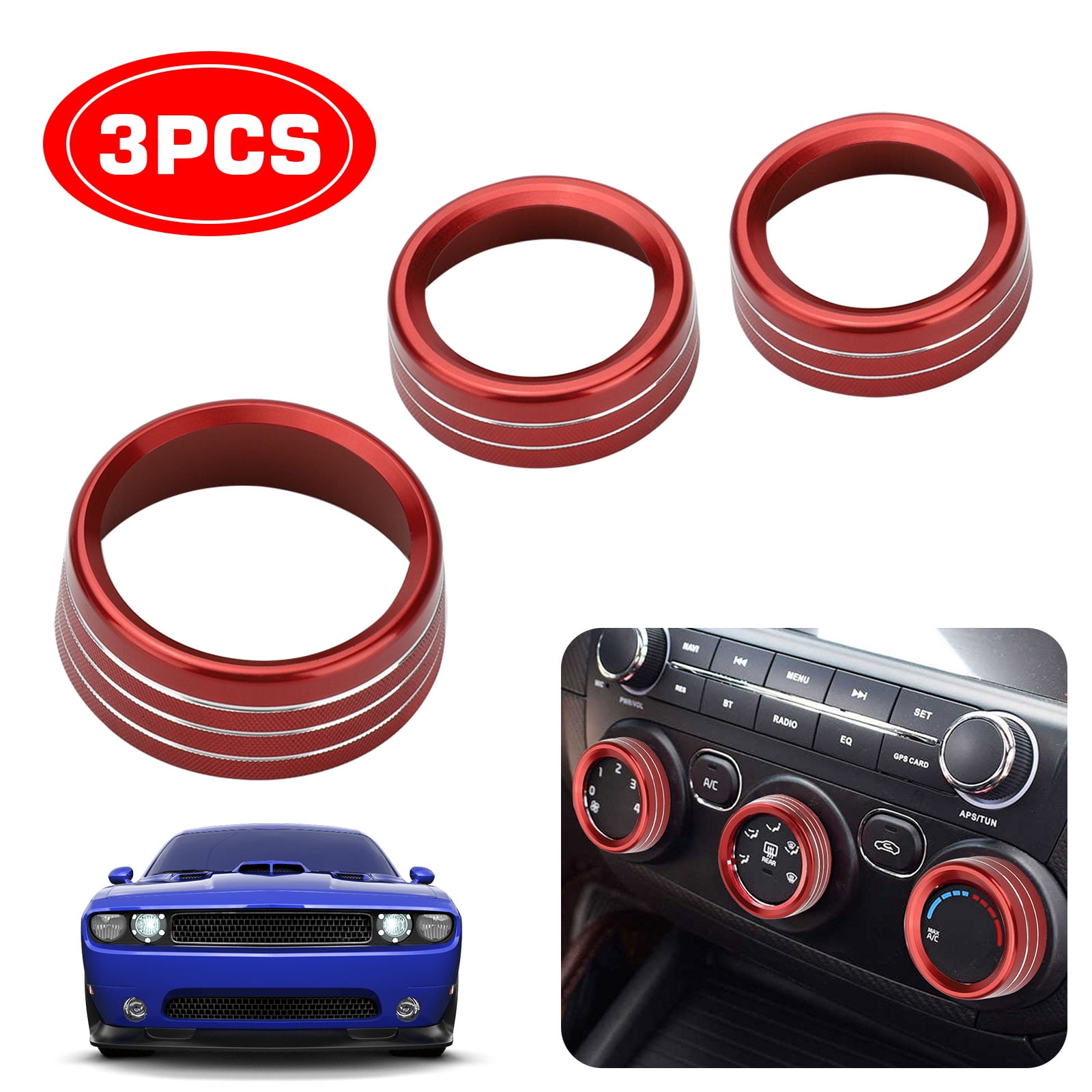 EEEkit 3PCS Air Conditioning Volume Radio Button Knob Cover Perfect for