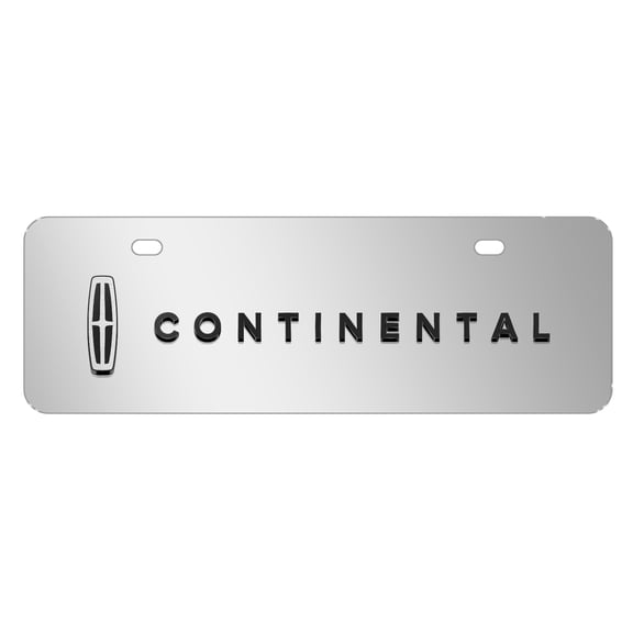 Lincoln Continental 3D Logo 12" x 4.25" European Look Chrome Half-Size Stainless Steel License Plate