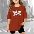 thumbnail image 2 of Xijirk Girls Shirts,Summer Casual Short Sleeve Top Pure Solid Color Round Neck Blouse Soft Breathable Linen Blend Tee for Girls Daily Wear,Boys Shirts,Red,9-10 Years, 2 of 4