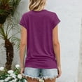 thumbnail image 4 of Shacket, Women Casual Cotton Linen Short Sleeved Round Neck Solid Color T-Shirt Basic Top Tops For 2025 Women'S Casual Long Sleeve Shirts Tank Tops Western Tops Casual (XL, Purple Pink) ZMTing, 4 of 4