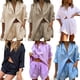 thumbnail image 3 of Sunloudy, conjunto informal de 2 piezas para mujer, camisa de manga larga con botones y pantalones cortos con cintura elástica, ropa de calle Y2kB Sunloudy S M L XL, 3 of 5