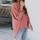 thumbnail image 3 of ICHUANYI Liquidación Mujer Color V-Cuello Manga Larga Casual Suelta Camisa Botones Diario Tops ICHUANYI WER202308246533, 3 of 9