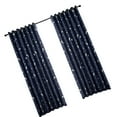 thumbnail image 2 of 1 Pc Simple Fashion Window Curtain Silver Stars Moon Blackout Curtain Heat Insulation Punching Curtain - 100x130cm (Navy), 2 of 6
