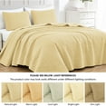 thumbnail image 5 of Chezmoi Collection Luca 3-Piece Oversized Bedspread Set, King Size, Soft Yellow, Summer Quilt Lightweight Microfiber Bedspread 118 x 106, Floral Medallion Pattern Coverlet for All Season, 5 of 9