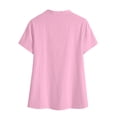 thumbnail image 5 of ClodeEU Womens Summer V Neck Short Sleeve Tops Shirts, Dressy Casual Blouse Spring Vacation Tshirts Clothes Pink,Womens Plus S, 5 of 7
