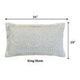 thumbnail image 3 of Better Trends King Sham Pillowcase For king Bedspread 100% Cotton 1 Pack 20" x 36" Ultra Soft Waffle Weave Medallion Design Decorative Case Covers for Bed Heirloom Collection (Ivory), 3 of 5