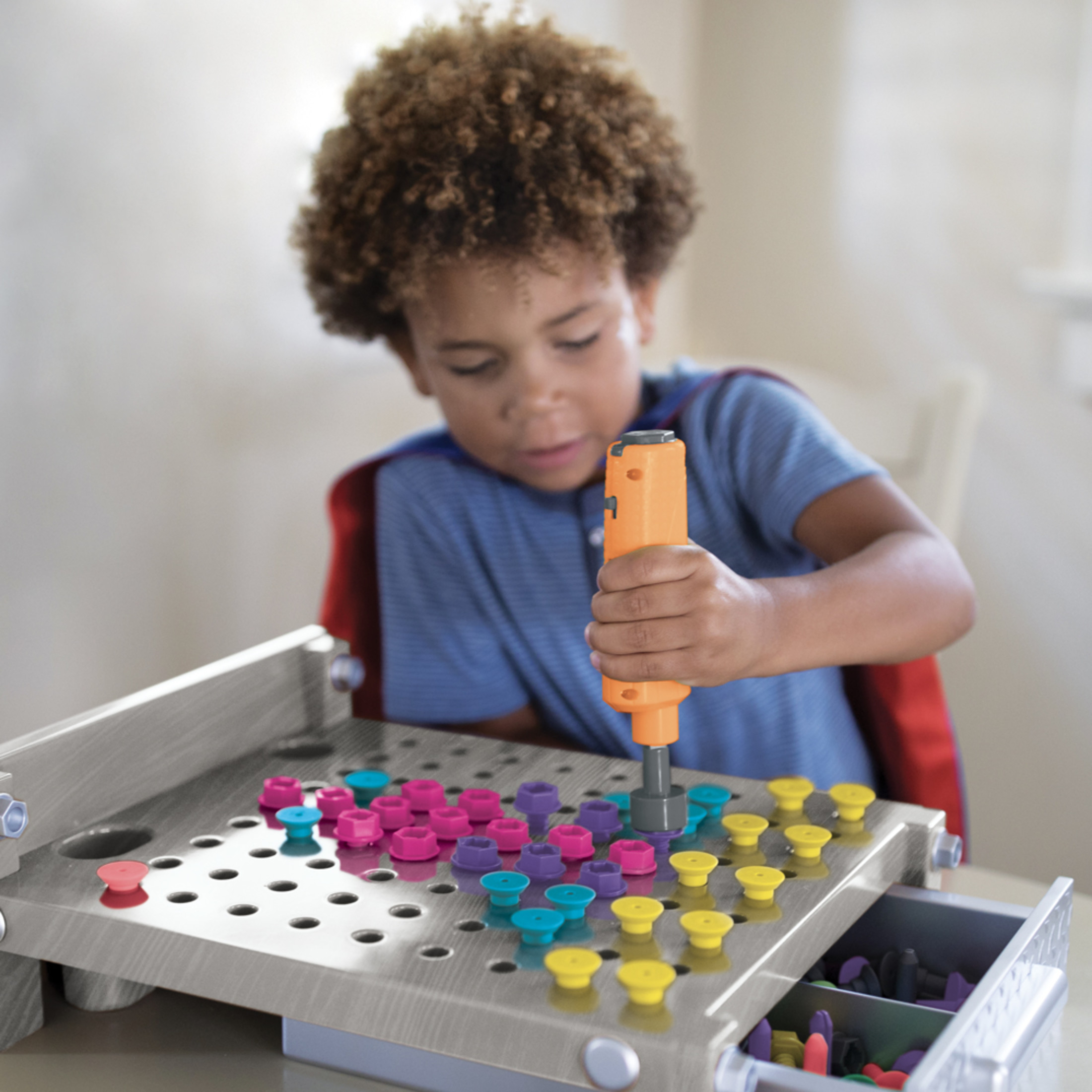 Educational Insights Design & Drill My First Workbench, Plastic Electric Drill Toy, Preschool STEM, Toddlers Ages 3+