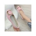 thumbnail image 5 of Bellella Women Flats Square Toe Flat Shoes Comfort Casual Shoe Faux Suede Pumps Party Formal Light Pink 5, 5 of 9