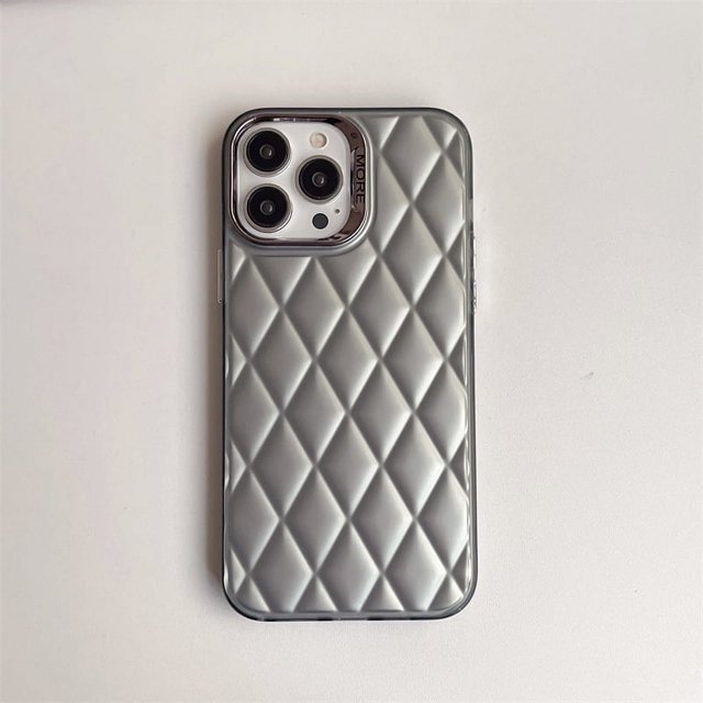 Rhombus iPhone14promax para teléfono móvil Apple 13 carcasa rígida 12 simple 11 personalidad creativa 15 color sólido femenino