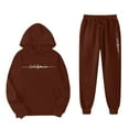 thumbnail image 5 of Gelikeya Toddler Kids Girls Hoodie Sweatsuits Long Sleeve Hooded Tops Pants 2 Piece Clothing Sets 1-9Y (Coffee, 5-6 Years), 5 of 5