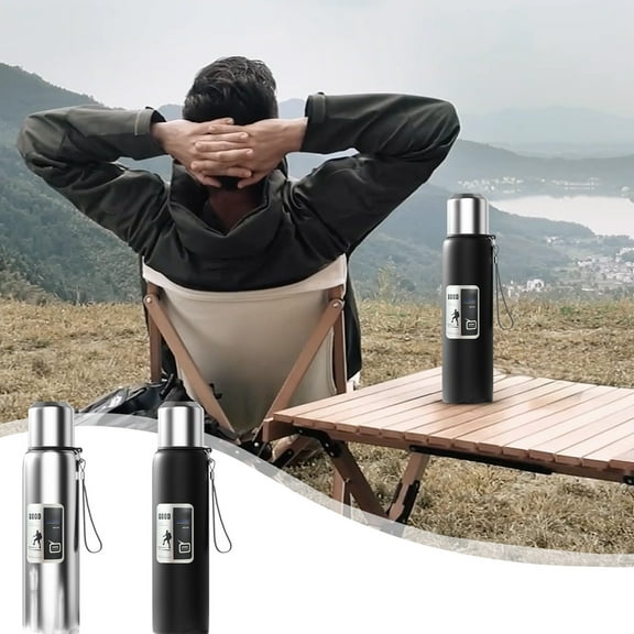 Stainless Steel Thermos Cup Large Capacity 600ml Insulated Mug 316 Stainless Steel Tea Separation Cup with 12-Hour Thermal Double-Wall Vacuum,Black(1PCS) JASKFLY