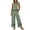 Green 1, variant on 2 Piece Lounge Set for Women Cotton Linen Co Ord Sets Plus Size Sleeveless Round Neck Vest Tops & Wide Leg Trousers with Drawstring Loose Fit Casual Summer Holiday Travel Airport Outfits