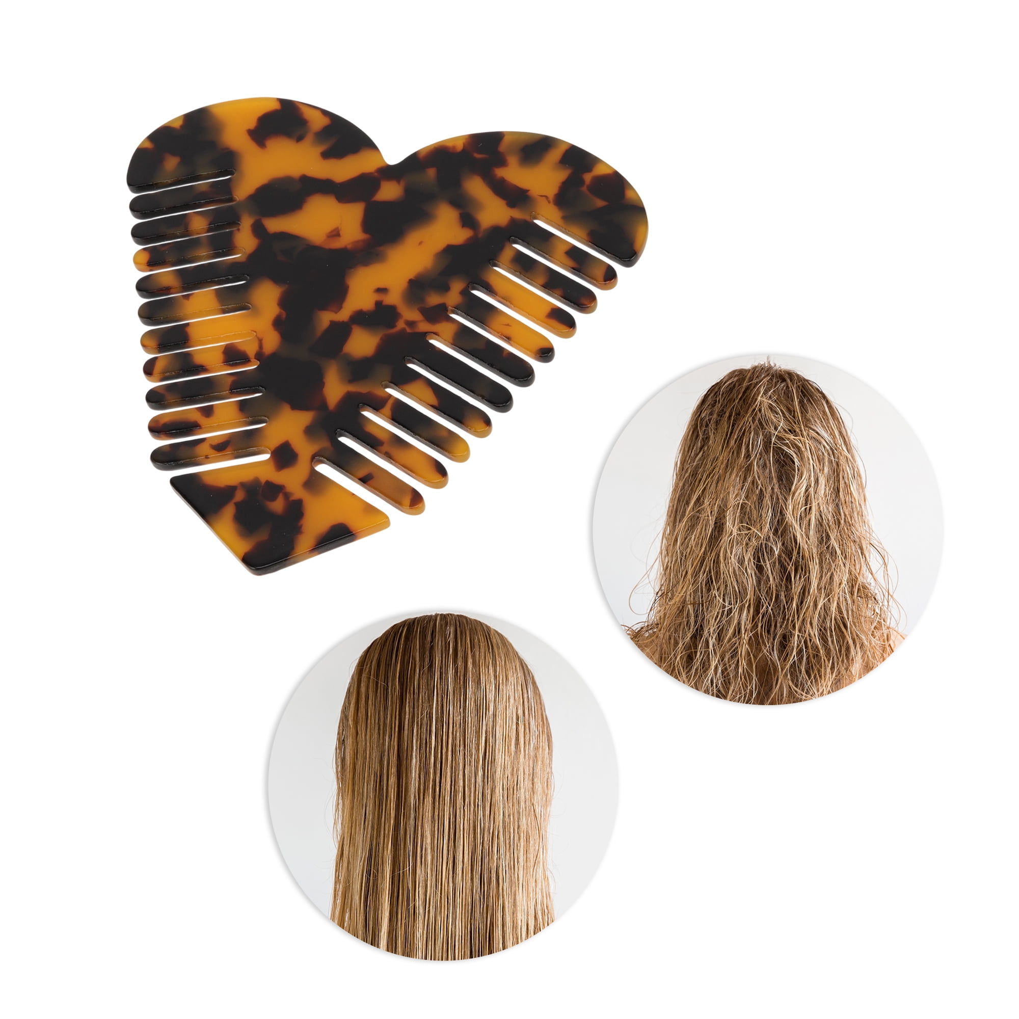 Unique Bargains 1 Pc Heart Shaped Hair Comb for Effortless Hair Care Styling Brown