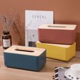 thumbnail image 4 of Tapa De Madera Caja De Pañuelos Con Estilo Simple Caja De Almacenamiento De Pañuelos De Gran Capacidad Dispensador De Servilletas Para El Hogar Sweethay HA024901-01, 4 of 7
